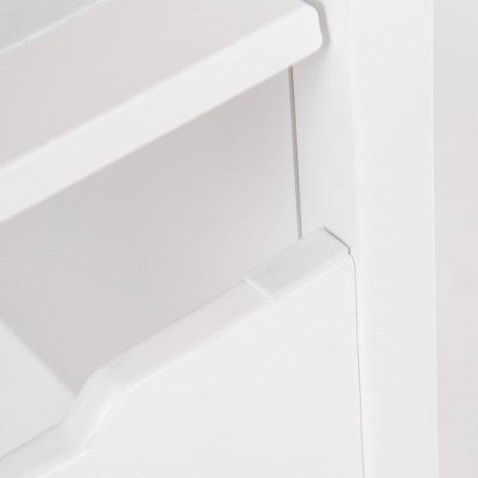 Folding Kids Kitchen Counter Step Stool-White