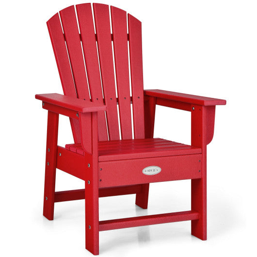 Patio Kids' Adirondack Chair with Ergonomic Backrest-Red