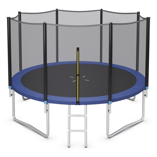 8/10/12/14/15/16 Feet Outdoor Trampoline Bounce Combo with Safety Closure Net Ladder-12 ft