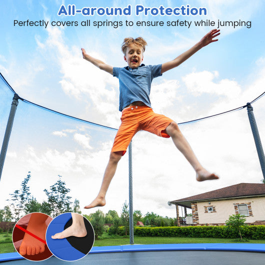 10 Feet Trampoline Pad Replacement Safety Pad with Fixing Straps (Blue)