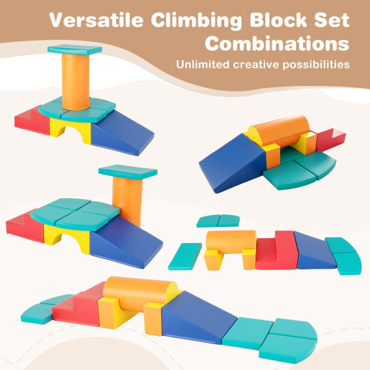 10-Piece Foam Climbing Toys for Toddlers Soft Foam PU Leather Building Blocks-Color