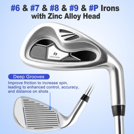 Men£ªs Profile Complete Golf Club Package Set Includes 10 Pieces-Gray