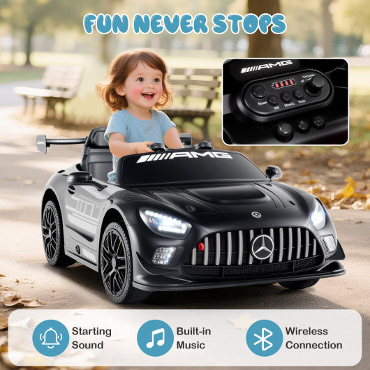 12V Kids Ride-On Car Mercedes-AMG GT3 Licensed with Adjustable Speed-Black