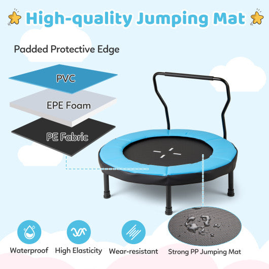 40 Inch Trampoline for Kids Indoor Outdoor Fitness Trampoline-Blue