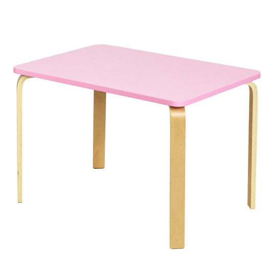 3 Piece Kids Wooden Activity Table and 2 Chairs Set-Pink