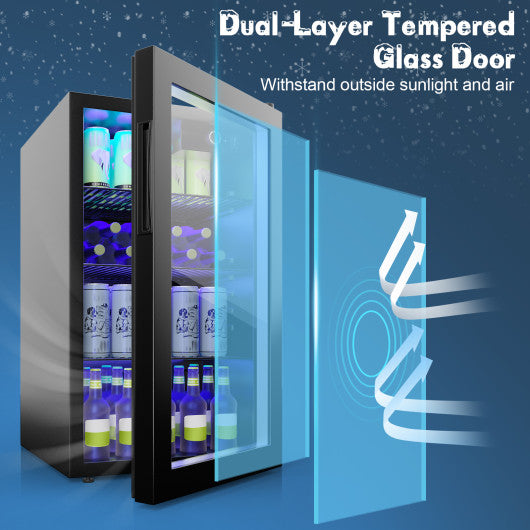 120 Can Beverage Mini Refrigerator with Glass Door