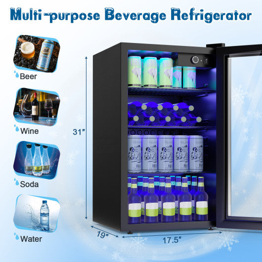 120 Can Beverage Mini Refrigerator with Glass Door