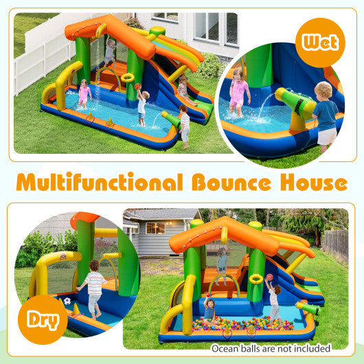 8-in-1 Inflatable Bounce House Water Park without Blower