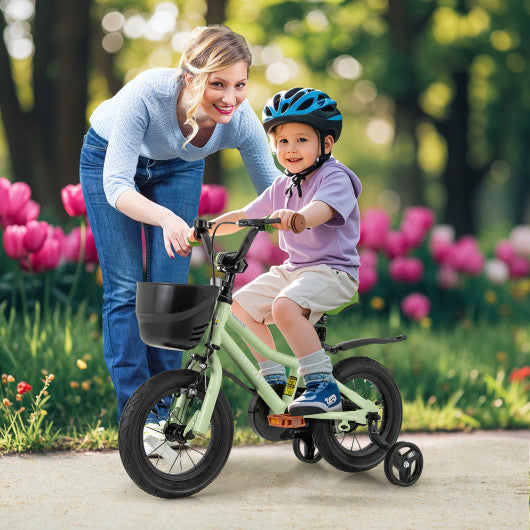 12-Inch Kids Bike Adjustable with Training Wheels for 3-4 Years Old