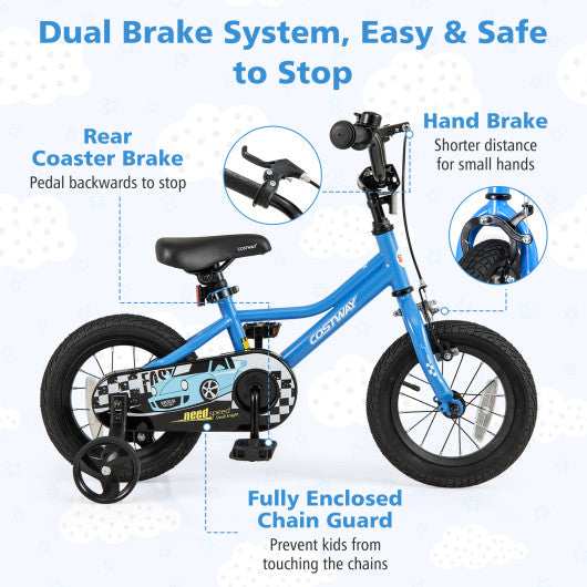 12 Inch Kids Bike with Removable Training Wheels for Aged 3-4 Years Old