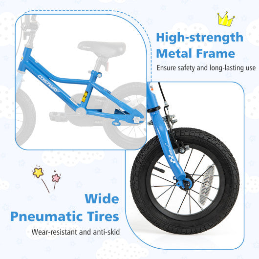 12 Inch Kids Bike with Removable Training Wheels for Aged 3-4 Years Old