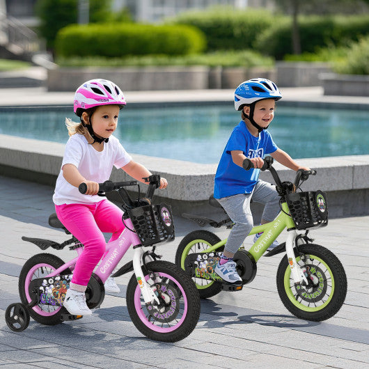 12 Inch Kids Bike Adjustable with Detachable Training Wheels for 3-4 Years Old-12 inches