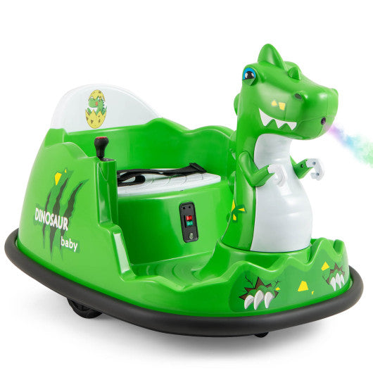12V Bumper Car with Spray Function and Remote Control for Toddlers Aged 2-5-Green