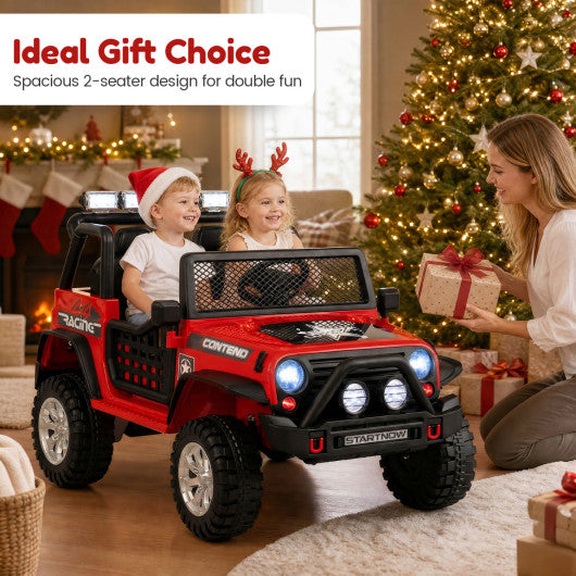 12V Electric 2-Seater Kids Ride On Car with Parent Remote Control-Red