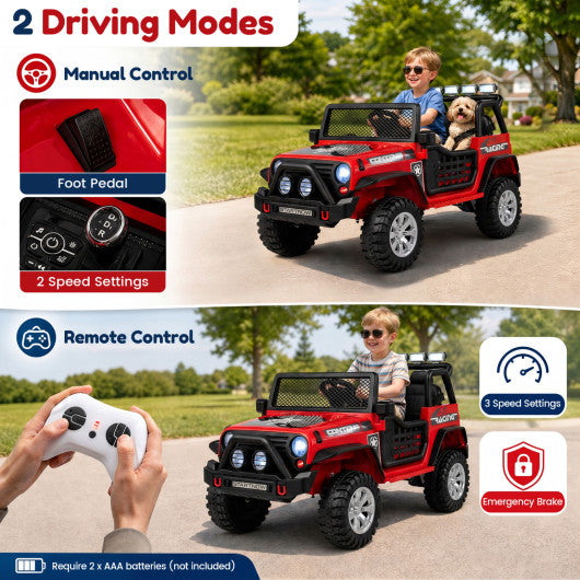 12V Electric 2-Seater Kids Ride On Car with Parent Remote Control-Red