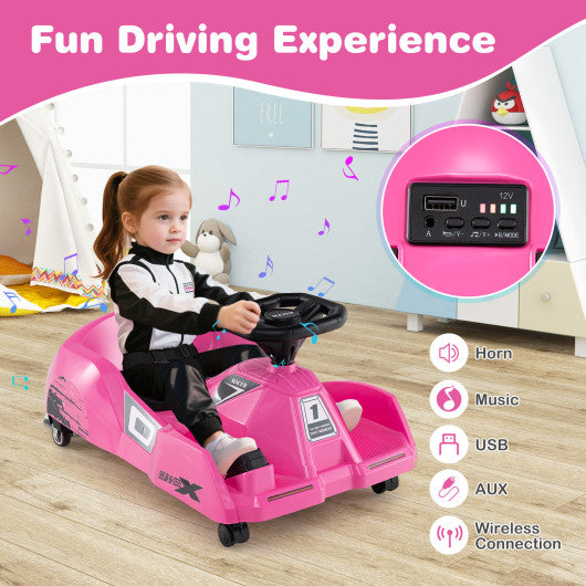12V Electric Cleaning Go Kart with Detachable Mop and Remote Control-Pink