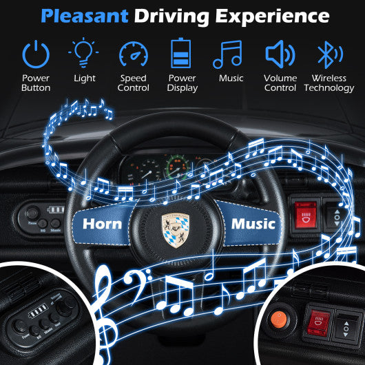 12V Electric Ride On Car Licensed RUFCTR with Remote Control and Music-Black