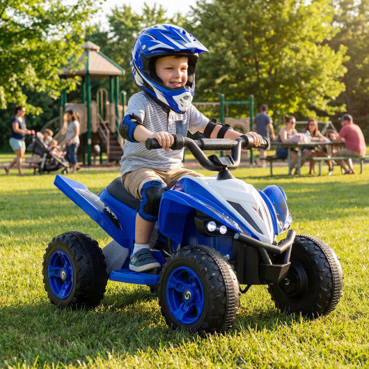 12V Kids Ride On ATV 4-Wheeler Quad with LED Lights and 7 mph Max Speed-Navy
