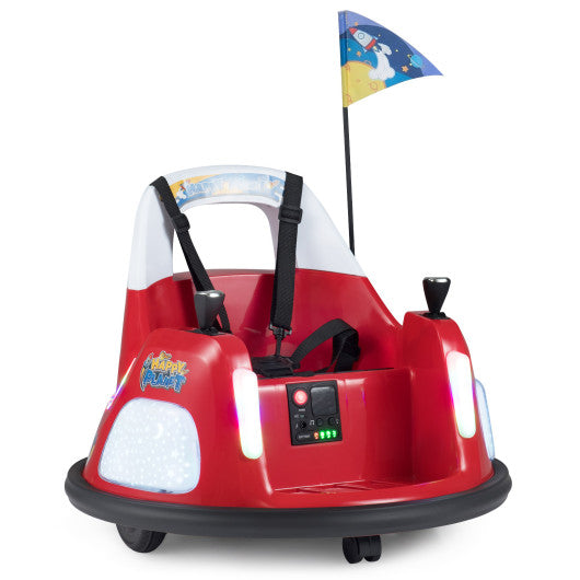 12V Kids Ride On Bumper Car with Remote Control and Flashing Lights-Red