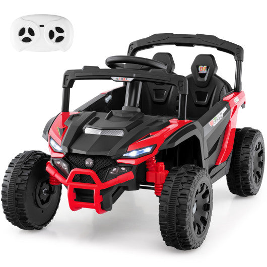 12V Kids Ride On Car UTV Electric Vehicle with LED Lights  Music and Horn-Red