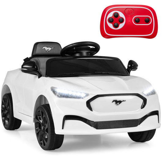 12V Kids Ride on Car Licensed Ford Mach E with Parent Control and Horn-White