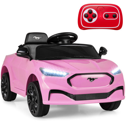 12V Kids Ride on Car Licensed Ford Mach E with Parent Control and Horn-Pink