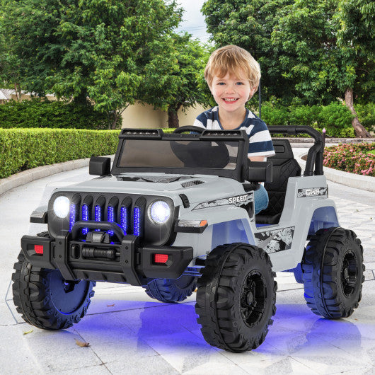 12V Kids Ride-on Jeep Car with 2.4 G Remote Control-Gray
