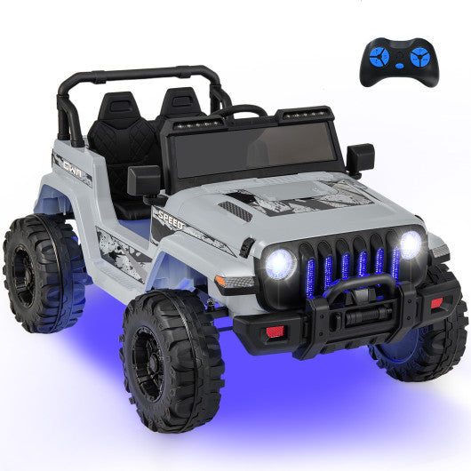 12V Kids Ride-on Jeep Car with 2.4 G Remote Control-Gray