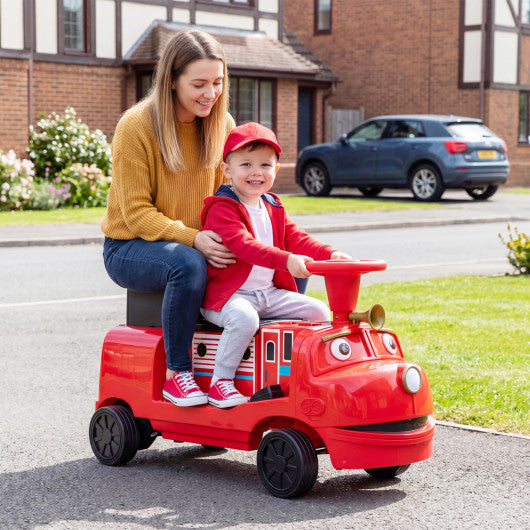 12V Kids Ride on Train 3-Seater with Detachable Carriage Licensed Chuggington-Red