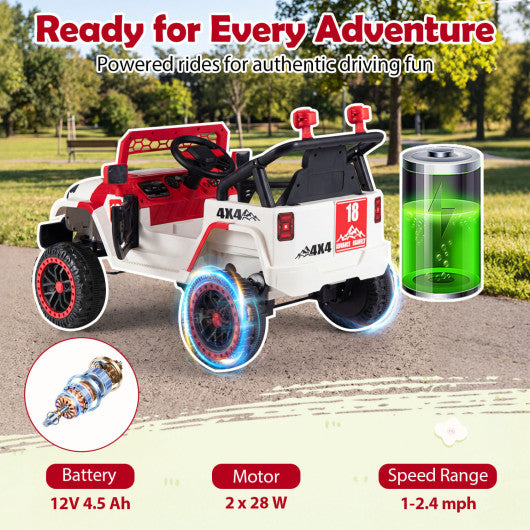 12V Kids Ride on Truck with Remote Control and 3 Speeds-Red