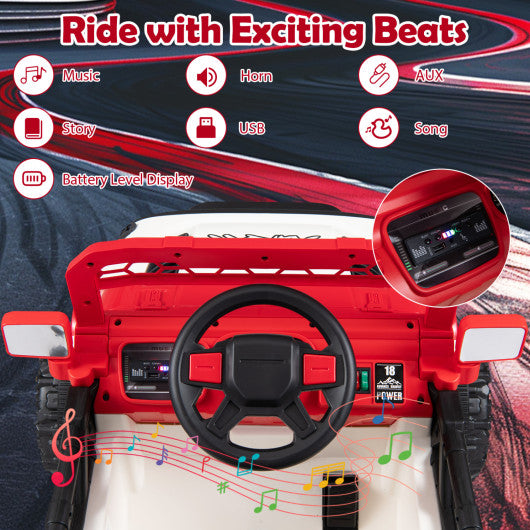 12V Kids Ride on Truck with Remote Control and 3 Speeds-Red