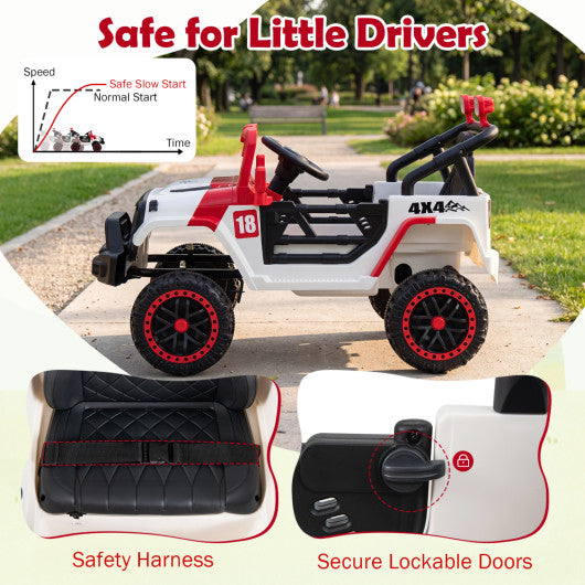 12V Kids Ride on Truck with Remote Control and 3 Speeds-Red