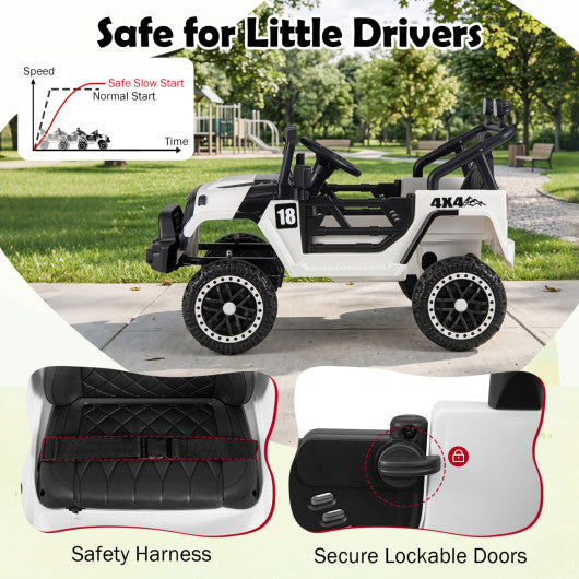 12V Kids Ride on Truck with Remote Control and 3 Speeds-Black