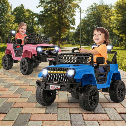 12V Kids Ride on Truck Car with Parental Remote and Music Player-Navy