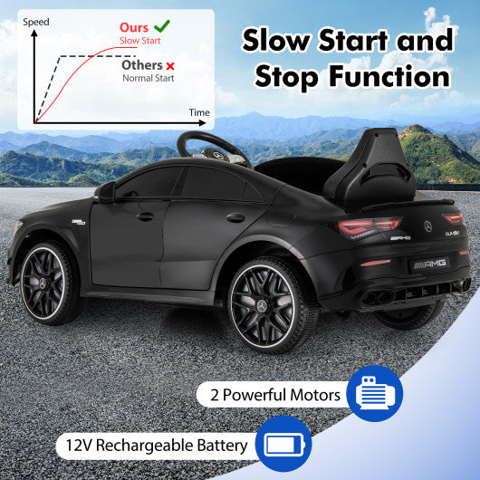 12V Kids Ride on Car Mercedes-Benz AMG CLA 45 with Remote-Black