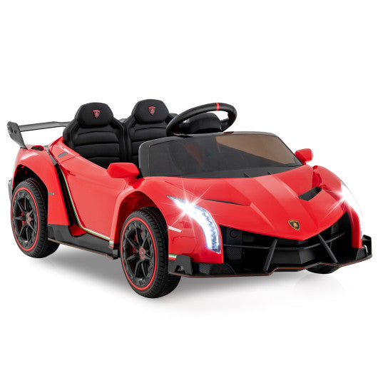 12V Licensed Lamborghini 4WD Kids Ride-on Sports Car with 2.4G Remote-Red
