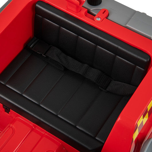 12V Ride on Fire Truck Powered Car with Water Gun and Interphone-Red