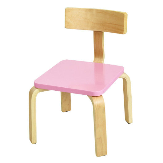 3 Piece Kids Wooden Activity Table and 2 Chairs Set-Pink