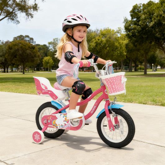 12/14/16/18 Inch Girls Bike for 3-8 Years Old Kids Bike with Doll Seat-12 inches