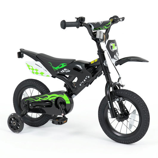 12 Inch Kids Bike Motorcycle-Inspired for Boy Girl Ages 3-4 Years-Black