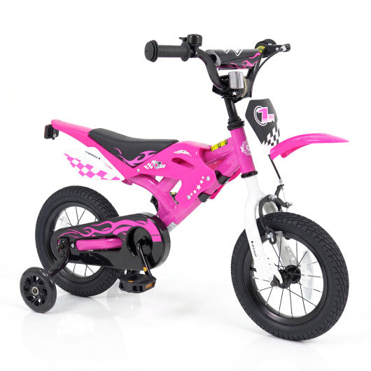 12 Inch Kids Bike Motorcycle-Inspired for Boy Girl Ages 3-4 Years-Pink