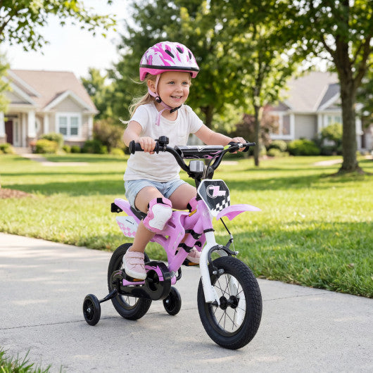 12 Inch Kids Bike Motorcycle-Inspired for Boy Girl Ages 3-4 Years-Purple
