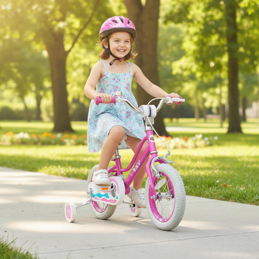 12 Inch Kids Bike for Aged 3-8 Years Old with Adjustable Handlebar Pink- Starlight Wave