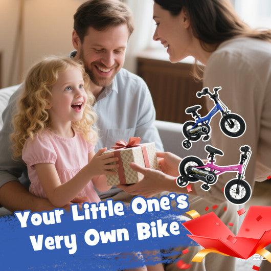 12-Inch Kids Bike with Removable Training Wheels Navy - Brave Hero