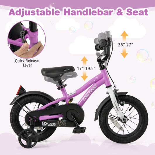 Kids Bike 12-Inch Children Training Bicycle with 2 Brake for 3-4 Years Old