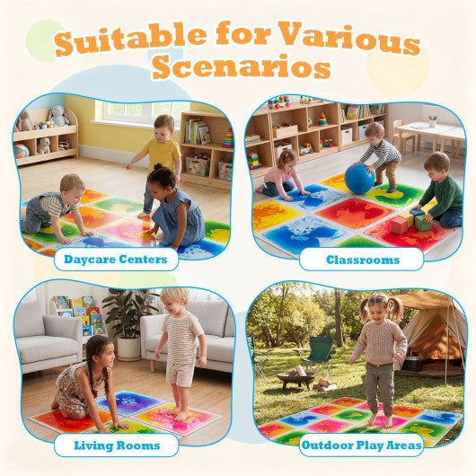 12 inches x 12 inches Toddler Sensory Floor Titles-4 Pieces