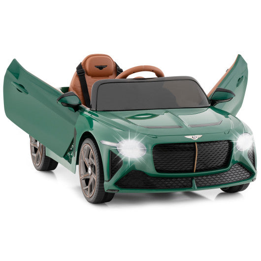 12V Powered Car Kids Ride-on Racer Car Licensed Bentley Bacalar-Green