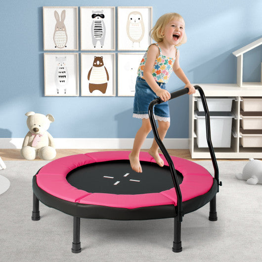 40 Inch Trampoline for Kids Indoor Outdoor Fitness Trampoline-Pink