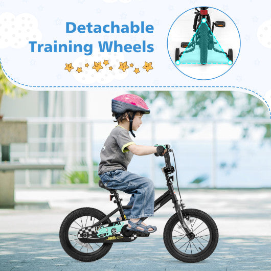 14 Inch Kids Bike Adjustable for 3-5 Years Old with Low-Step Frame