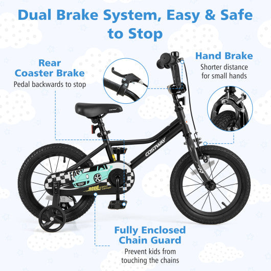 14 Inch Kids Bike Adjustable for 3-5 Years Old with Low-Step Frame